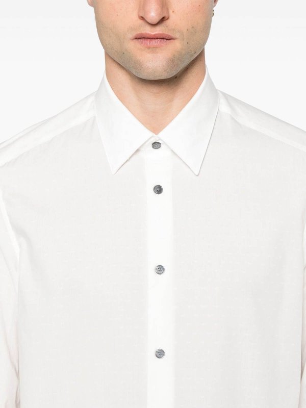EMPORIO ARMANI: shirts online - Allover Logo Cotton Shirt