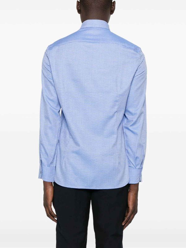 The Best Shops EMPORIO ARMANI: shirts - Allover Logo Cotton Shirt