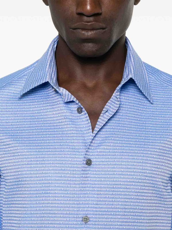 Allover Logo Cotton Shirt shop online: EMPORIO ARMANI