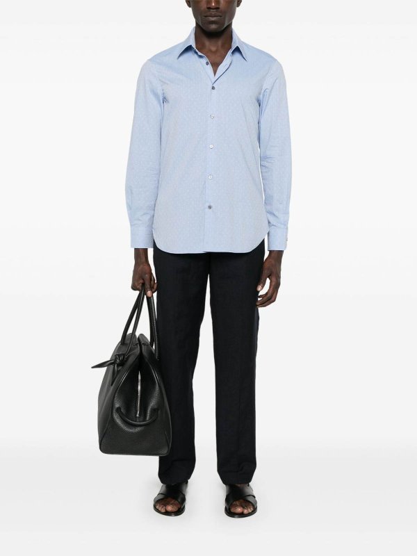 EMPORIO ARMANI: shirts online - Allover Logo Cotton Shirt