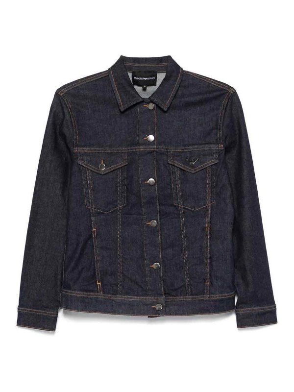 EMPORIO ARMANI: casual jackets - Denim Cotton Jacket