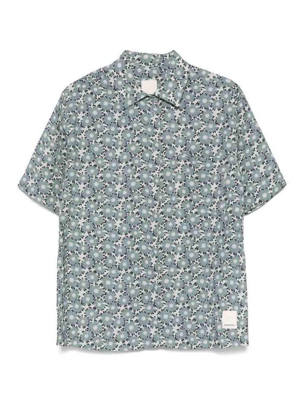 EMPORIO ARMANI: shirts - Printed Linen Blend Shirt
