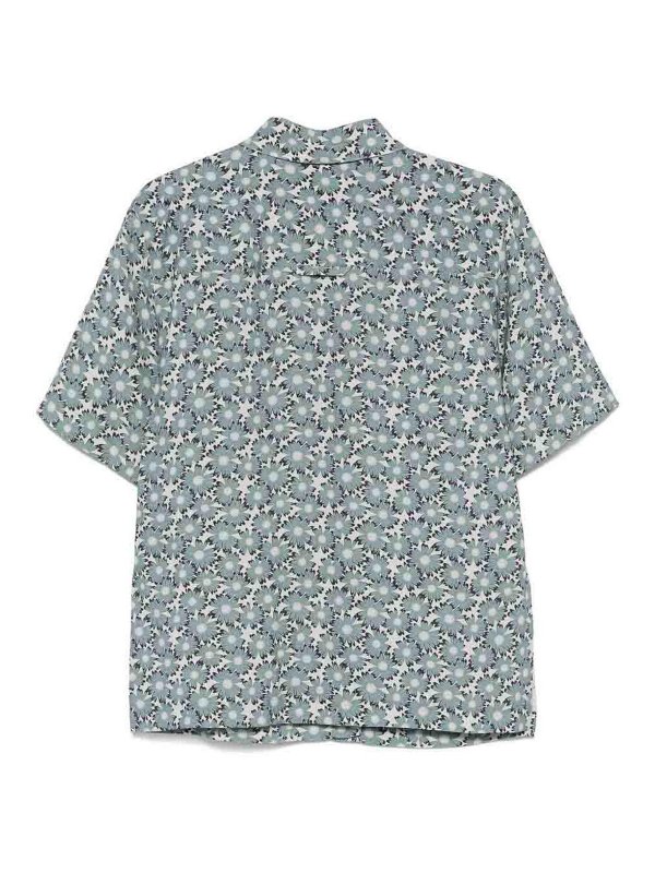 EMPORIO ARMANI: shirts online - Printed Linen Blend Shirt