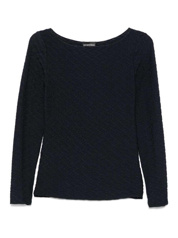 EMPORIO ARMANI: Tops & Tank tops - Jacquard Boat-Neck Top
