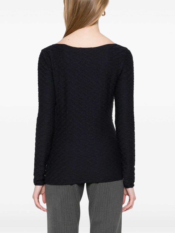 Jacquard Boat-Neck Top shop online: EMPORIO ARMANI