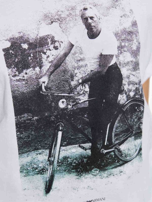 EMPORIO ARMANI: t-shirts online - Printed Cotton T-Shirt