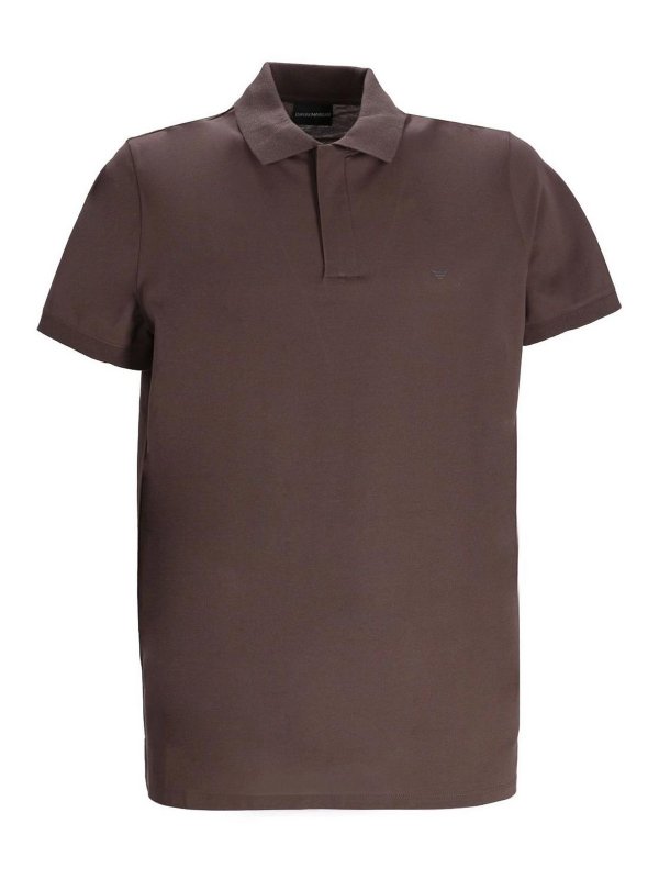EMPORIO ARMANI: polo shirts - Logo Cotton Polo Shirt