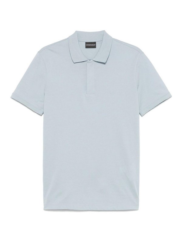 EMPORIO ARMANI: polo shirts - Logo Cotton Polo Shirt