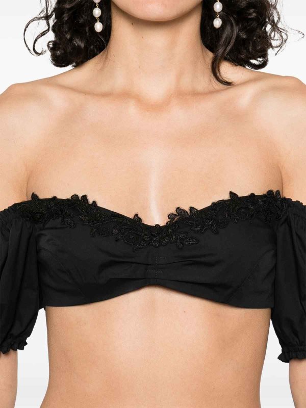 Lace Detail Cotton Top shop online: ERMANNO SCERVINO