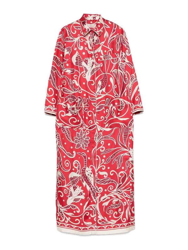 F.R.S FOR RESTLESS SLEEPERS: maxi dresses - Printed Silk Long Shirtdress