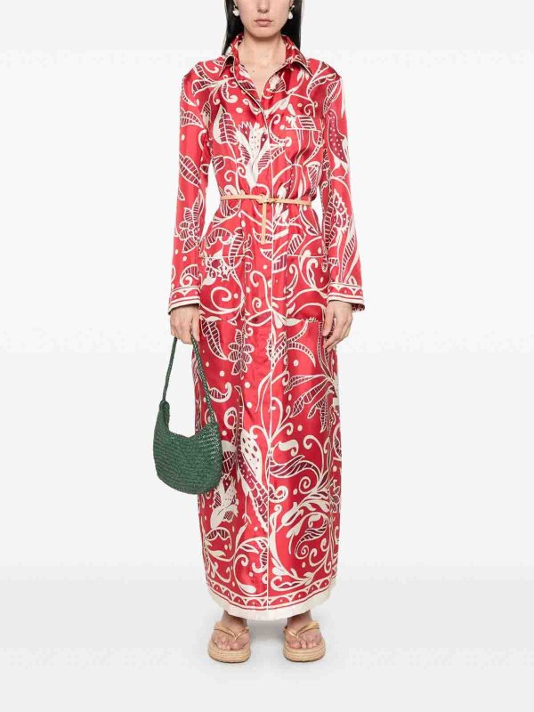 F.R.S FOR RESTLESS SLEEPERS: maxi dresses online - Printed Silk Long Shirtdress
