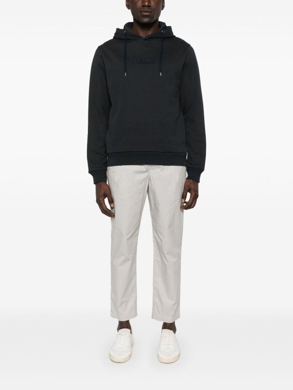 HERNO: Sweatshirts & Sweaters online - Logo Cotton Hoodie