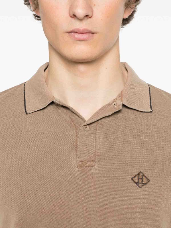 HERNO: polo shirts online - Logo Cotton Polo Shirt