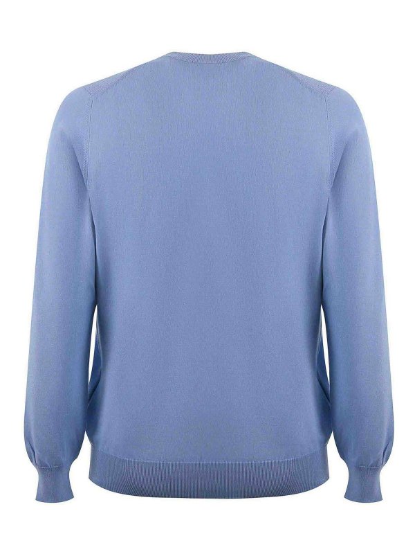 The Best Shops FAY: Suéteres con cuello pico - Suéter Cuello Redondo - Azul Claro