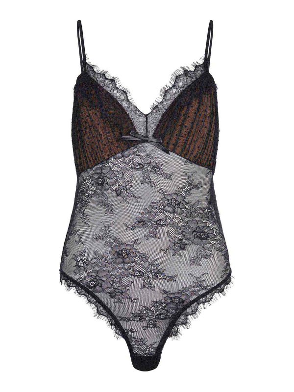 Self Portrait: Top e canotte - Body -face di miscela di poliestere