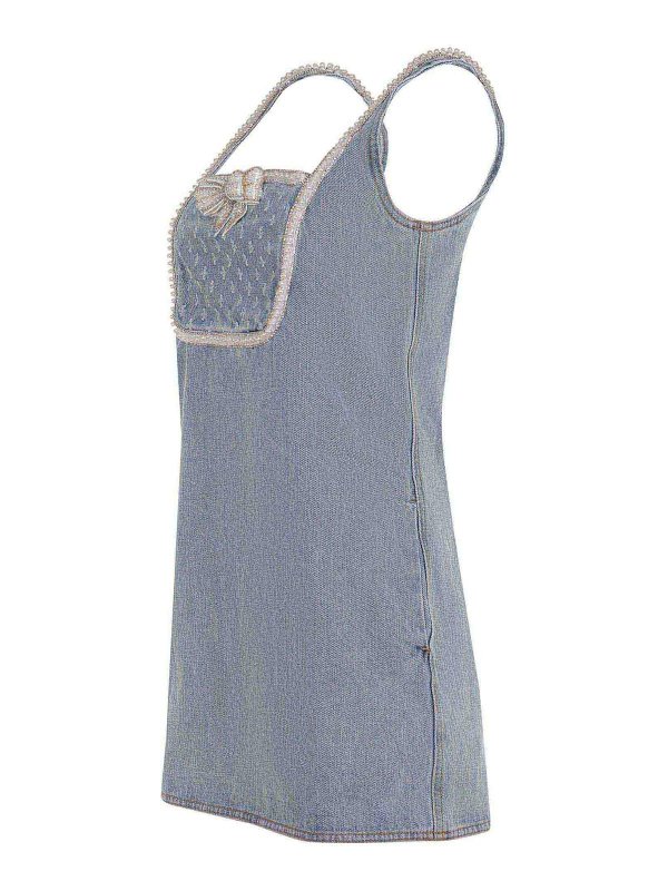 Self Portrait: knee length dresses online - Dress Made Of Denim