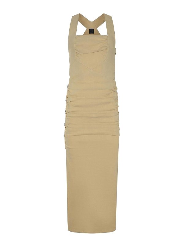 Pinko: knee length dresses - Dress Made Of Linen Blend