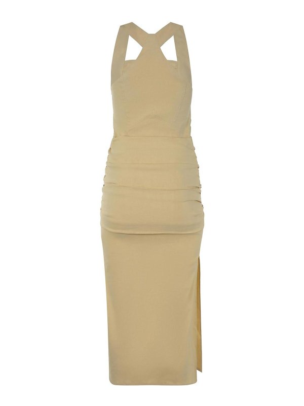 The Best Shops Pinko: knee length dresses - Dress Made Of Linen Blend