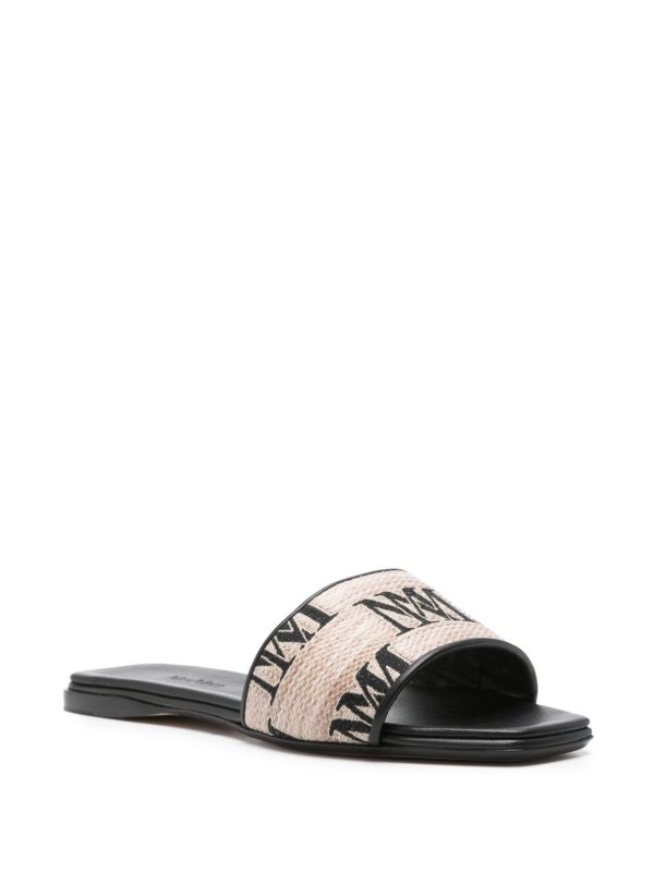 Max Mara: sandals online - Logo sandals