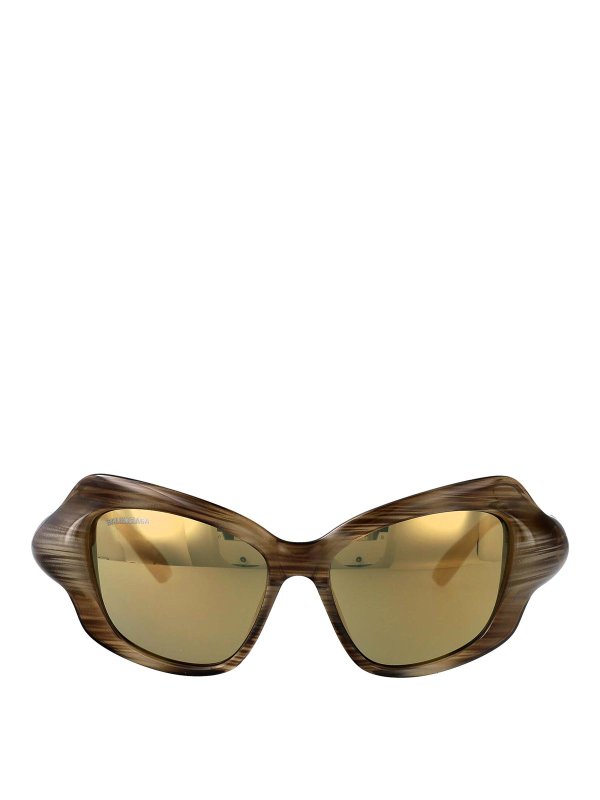 BALENCIAGA: サングラス - サングラス - ブラウン