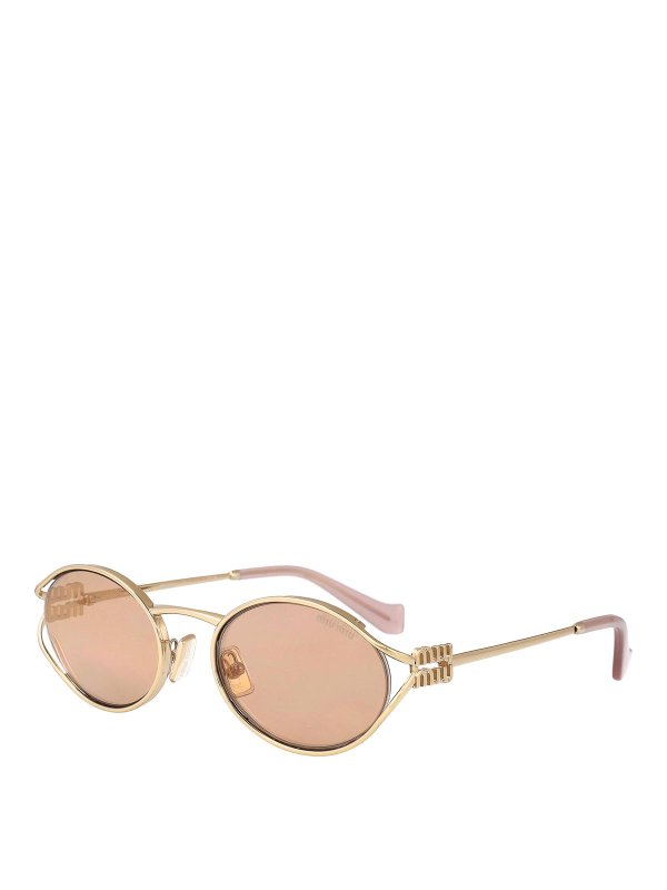 MIU MIU: Lunettes de soleil online - Lunettes De Soleil - Or