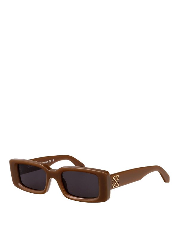 OFF-WHITE: Lunettes de soleil online - Lunettes De Soleil - Marron
