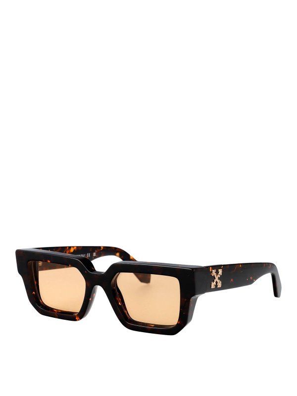 OFF-WHITE: Lunettes de soleil online - Lunettes De Soleil - Marron