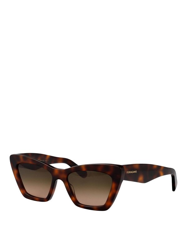 FERRAGAMO: サングラス online - サングラス - ブラウン