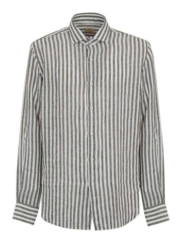 XACUS: shirts - Striped Linen Shirt