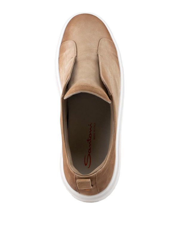 The Best Shops SANTONI: trainers - Victory-Fehu59 Laceless Sneakers In Leather