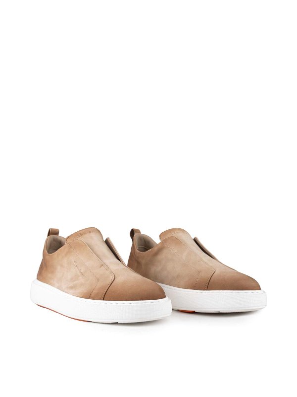 Victory-Fehu59 Laceless Sneakers In Leather shop online: SANTONI