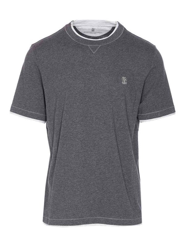 BRUNELLO CUCINELLI: Camisetas - Camiseta - Gris