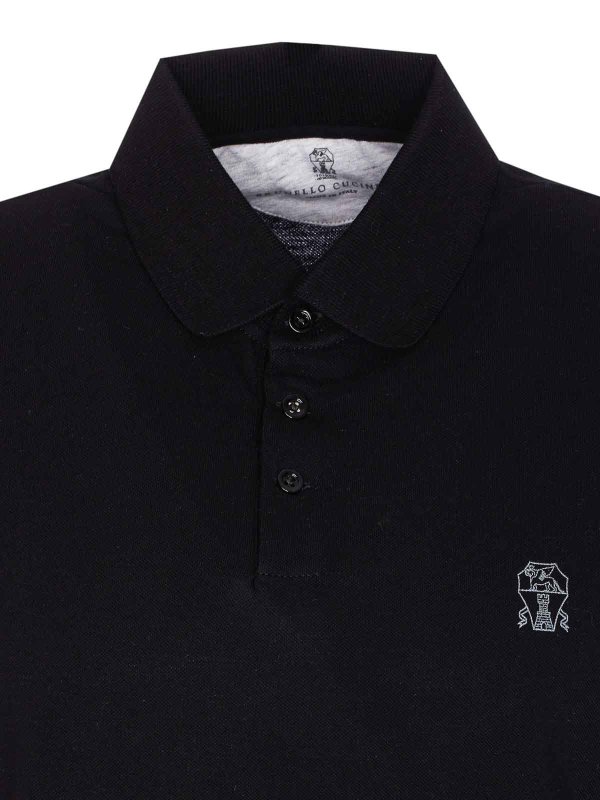 ポロシャツ - 黒 shop online: BRUNELLO CUCINELLI