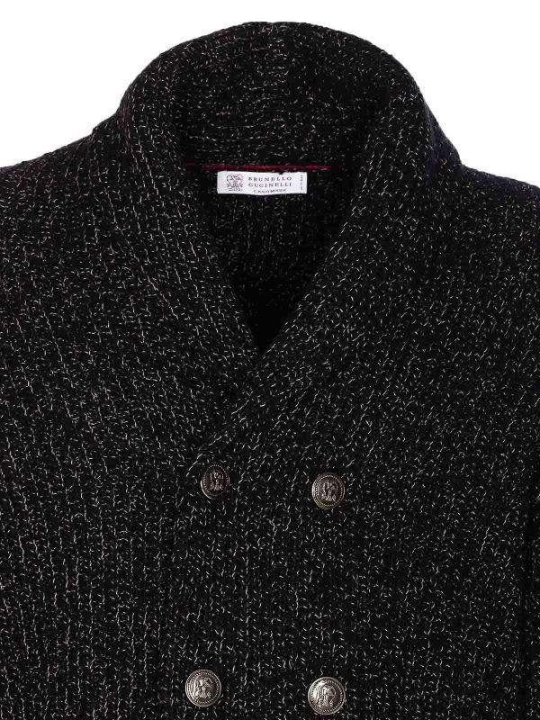 Black And Beige Cardigan shop online: BRUNELLO CUCINELLI