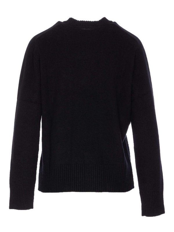 LOULOU STUDIO: Strickpullover mit Rundhalsausschnitt online - Rundhalspullover - Schwarz