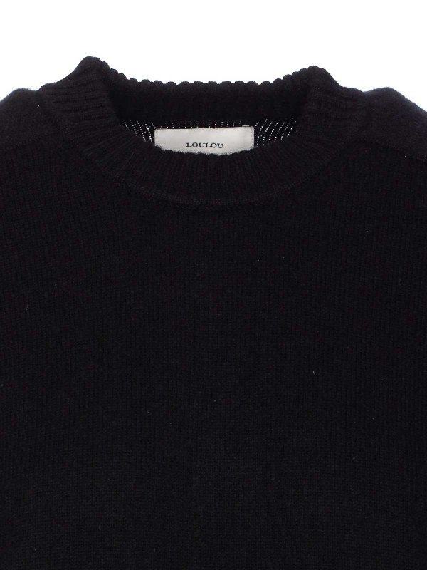 Rundhalspullover - Schwarz shop online: LOULOU STUDIO