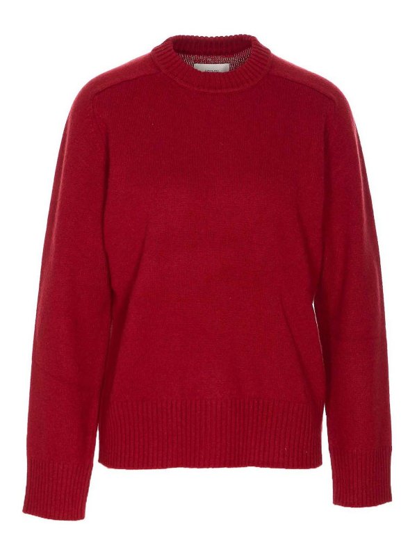 LOULOU STUDIO: Strickpullover mit Rundhalsausschnitt - Rundhalspullover - Rot