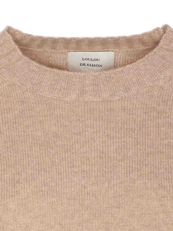 Beige Melange Mora Sweater shop online: LOULOU STUDIO