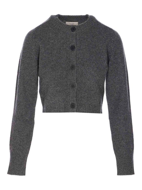 LOULOU STUDIO: cardigans - Anthracite Grey Zephir Cardigan