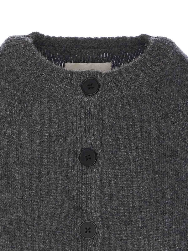 Anthracite Grey Zephir Cardigan shop online: LOULOU STUDIO