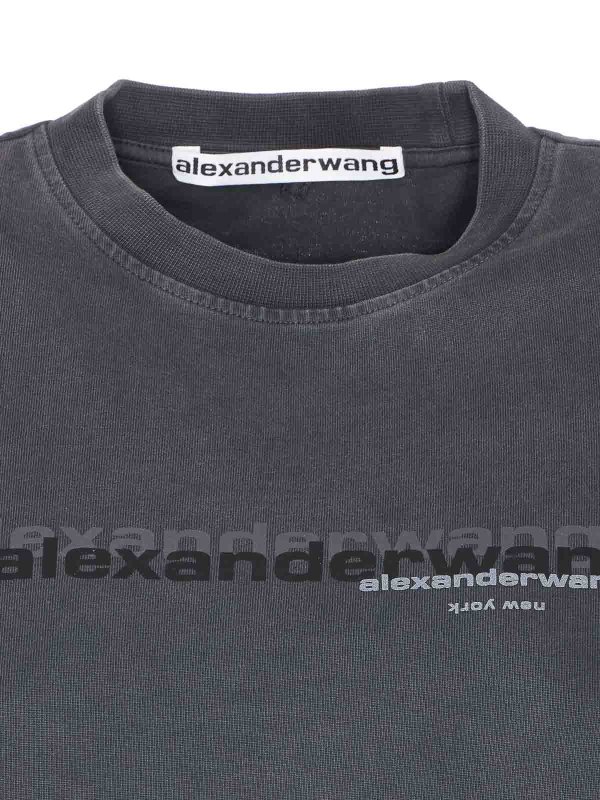Washed Black Shrunken T-Shirt shop online: ALEXANDER WANG