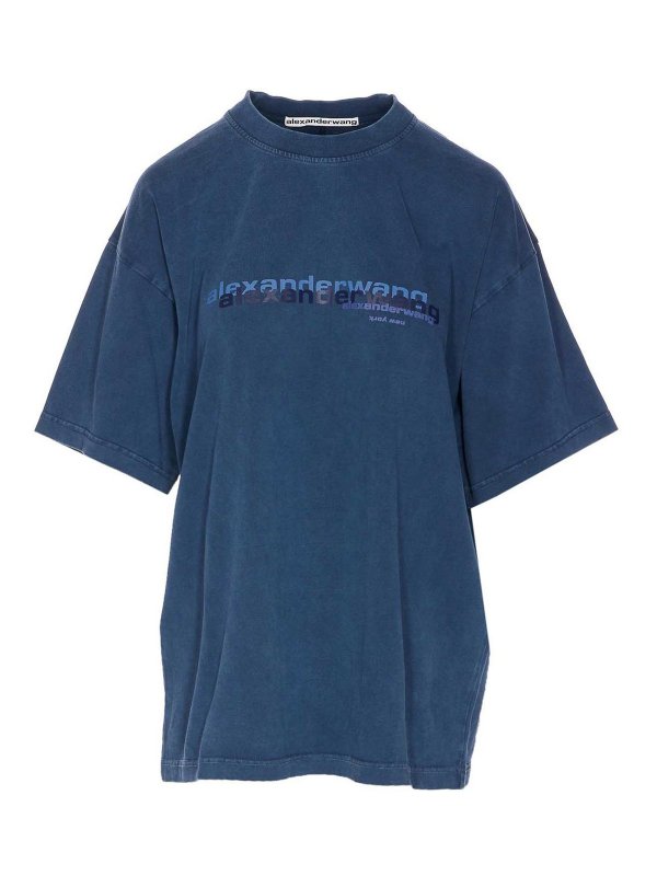 ALEXANDER WANG: t-shirt - T-shirt blu lavata