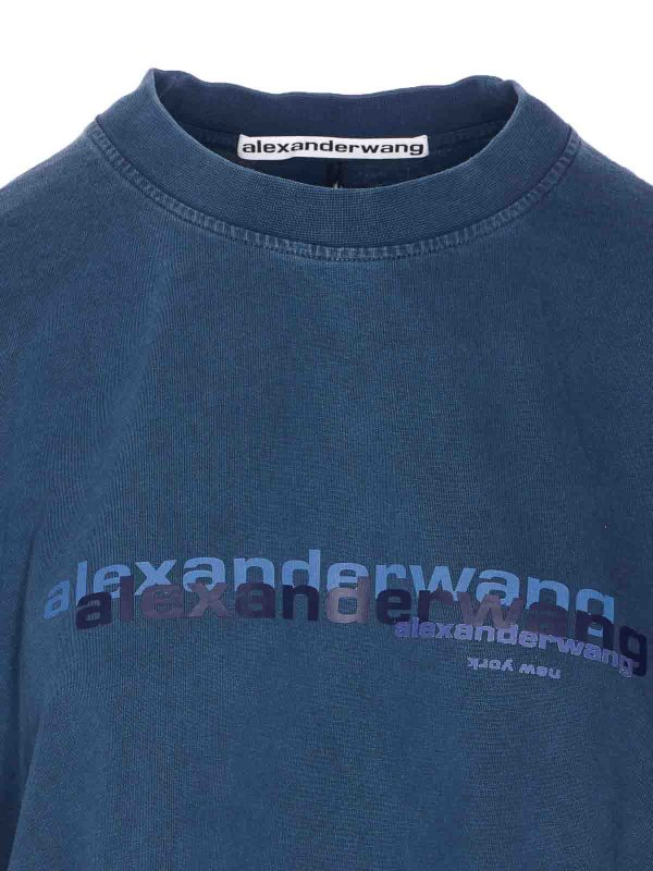 T-shirt blu lavata shop online: ALEXANDER WANG