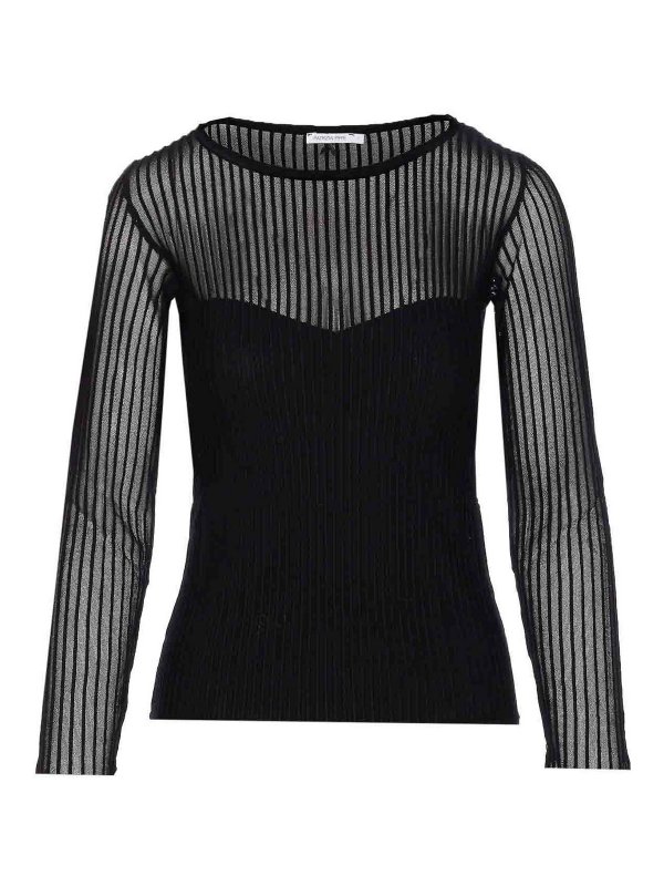 PATRIZIA PEPE: Suéteres con cuello pico - Suéter Cuello Redondo - Negro