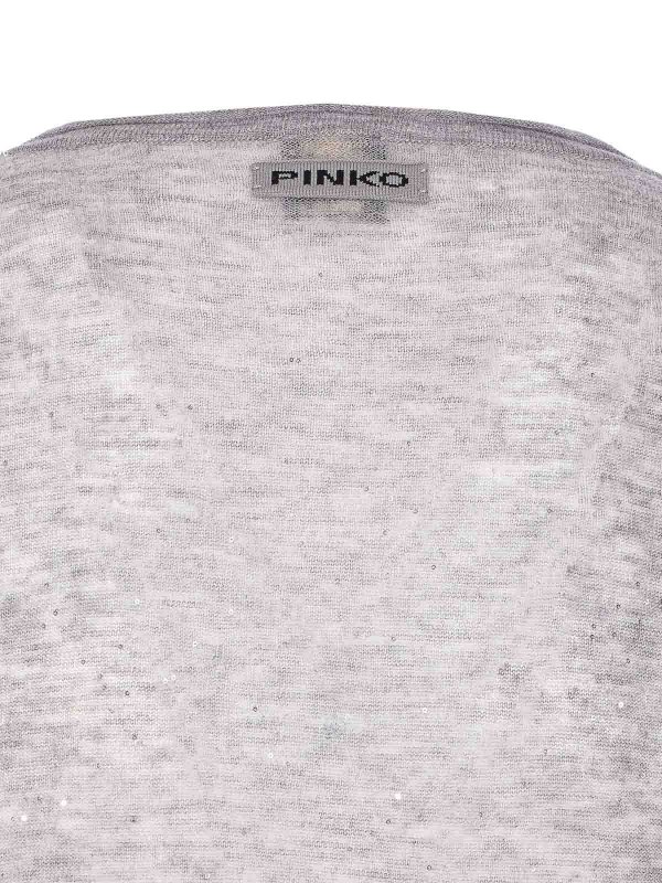 The Best Shops Pinko: Strickpullover mit Rundhalsausschnitt - Rundhalspullover - Grau