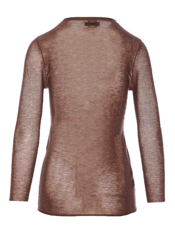 Pinko: Strickpullover mit Rundhalsausschnitt online - Rundhalspullover - Braun