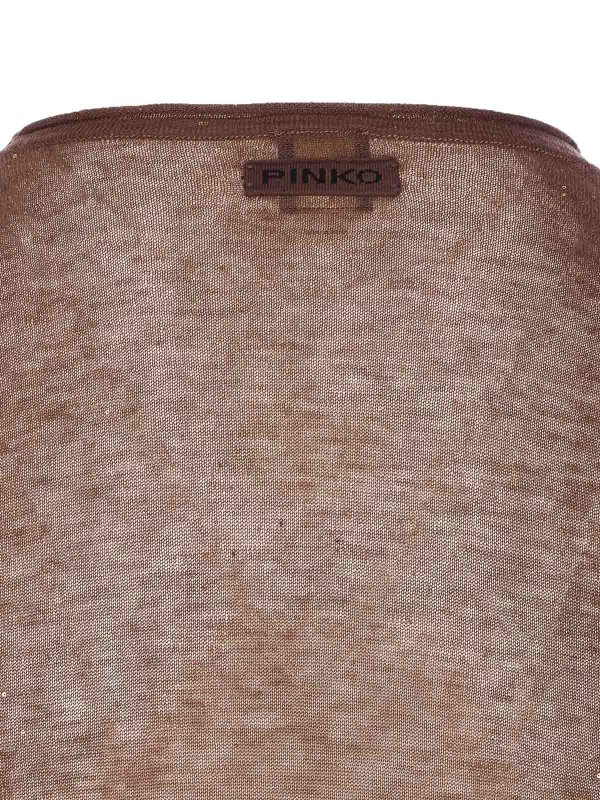 The Best Shops Pinko: Strickpullover mit Rundhalsausschnitt - Rundhalspullover - Braun