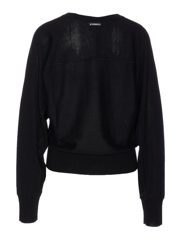 Pinko: Strickpullover mit Rundhalsausschnitt online - Rundhalspullover - Schwarz