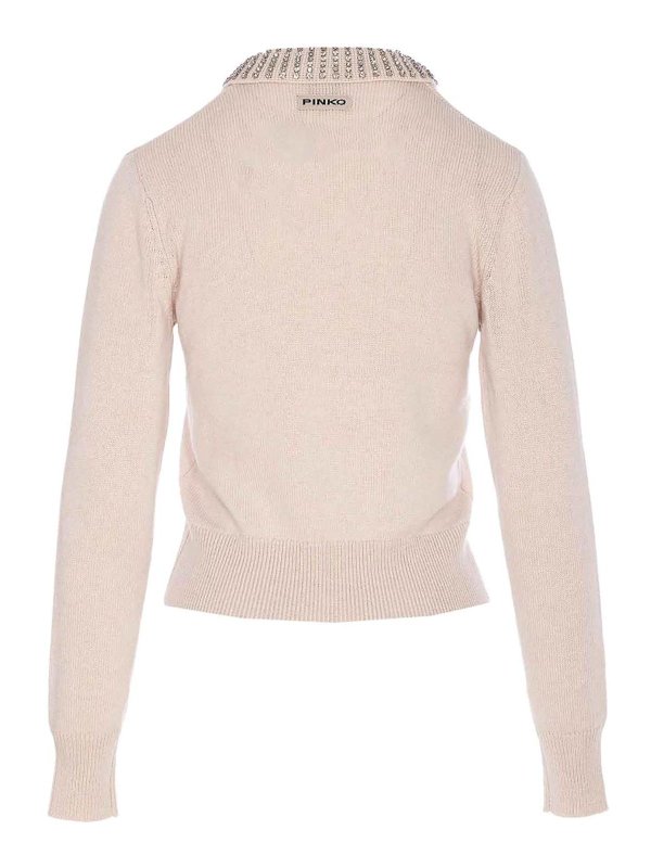 Pinko: Strickpullover mit Rundhalsausschnitt online - Rundhalspullover - Beige