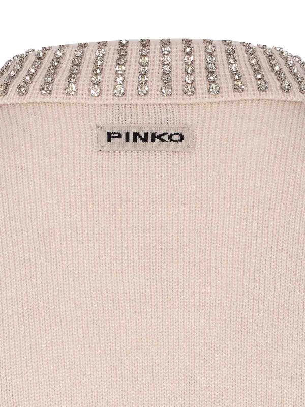The Best Shops Pinko: Strickpullover mit Rundhalsausschnitt - Rundhalspullover - Beige